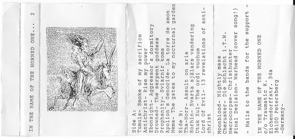 Various Artists - In The Name Of The Horned One... 2 [compilation] (1994) Black Metal