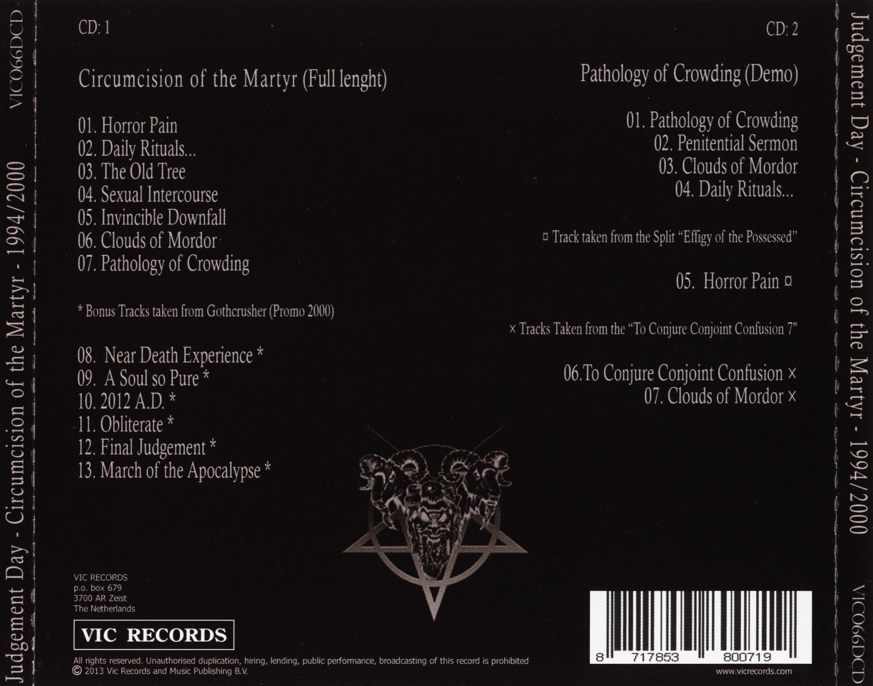 Judgement Day - Cir-Cum-Cis-Ion Of The Mar-Tyr (1995) Death⁄Thrash Metal
