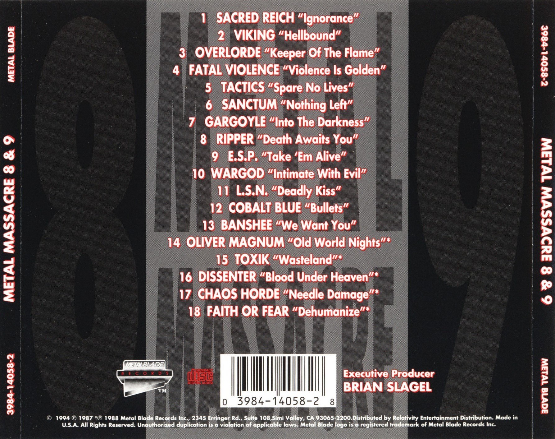 Various Artists - Metal Massacre - Volume 8&9 [compilation] (re-release 1994) Various