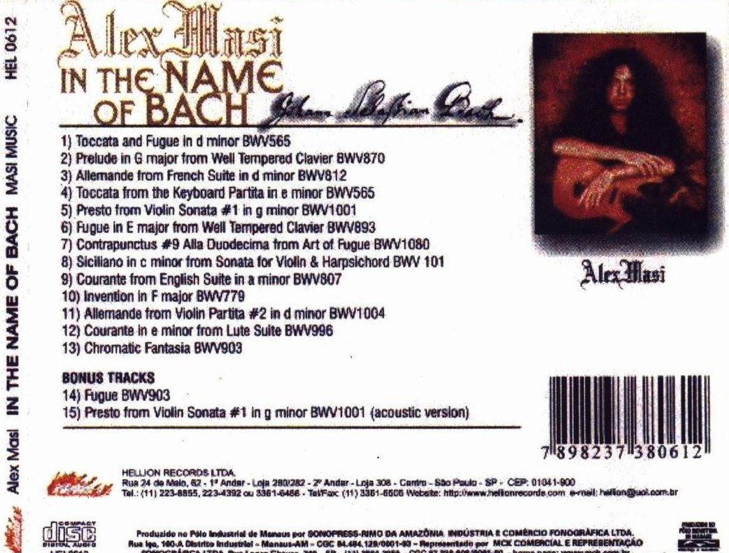 Alex Masi - In The Name Of Bach (1999) Classical⁄Instrumental⁄Shred Metal