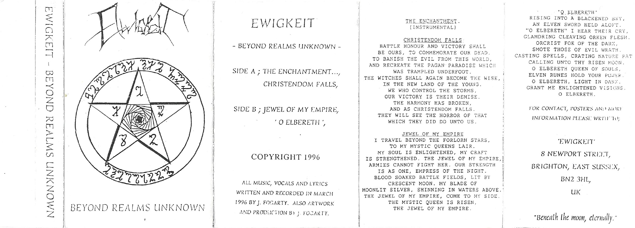 Ewigkeit - Beyond Realms Unknown [demo] (1996) Atmospheric Black⁄Dark Metal