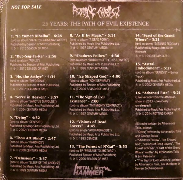 Rotting Christ - 25 Years The Path Of The Evil Existence [best of⁄compilation] (2014) Black Metal (D)
