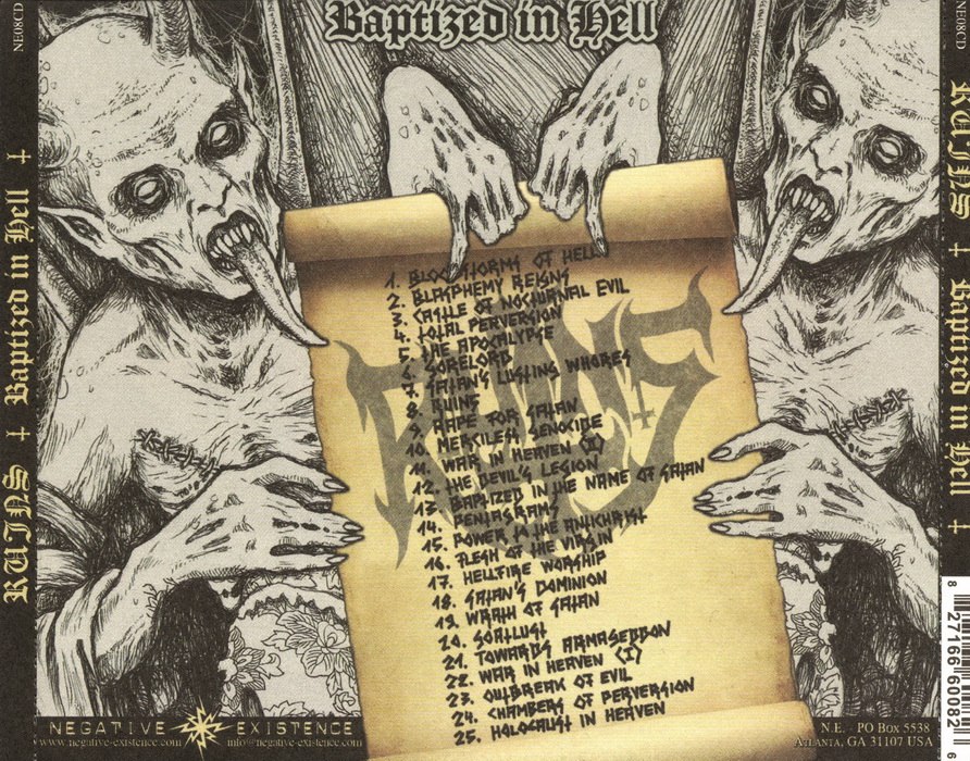 Ruins - Baptized In Hell [best of⁄compilation] (2008) Black⁄Thrash⁄Speed Metal (D14)