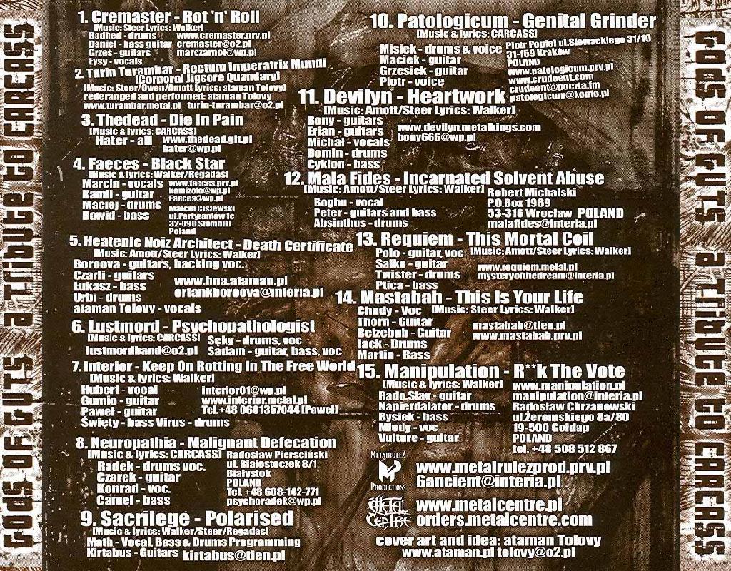 Various Artists - Gods Of Guts - A Tribute To Carcass [best of⁄compilation] (2005) Death⁄Grindcore