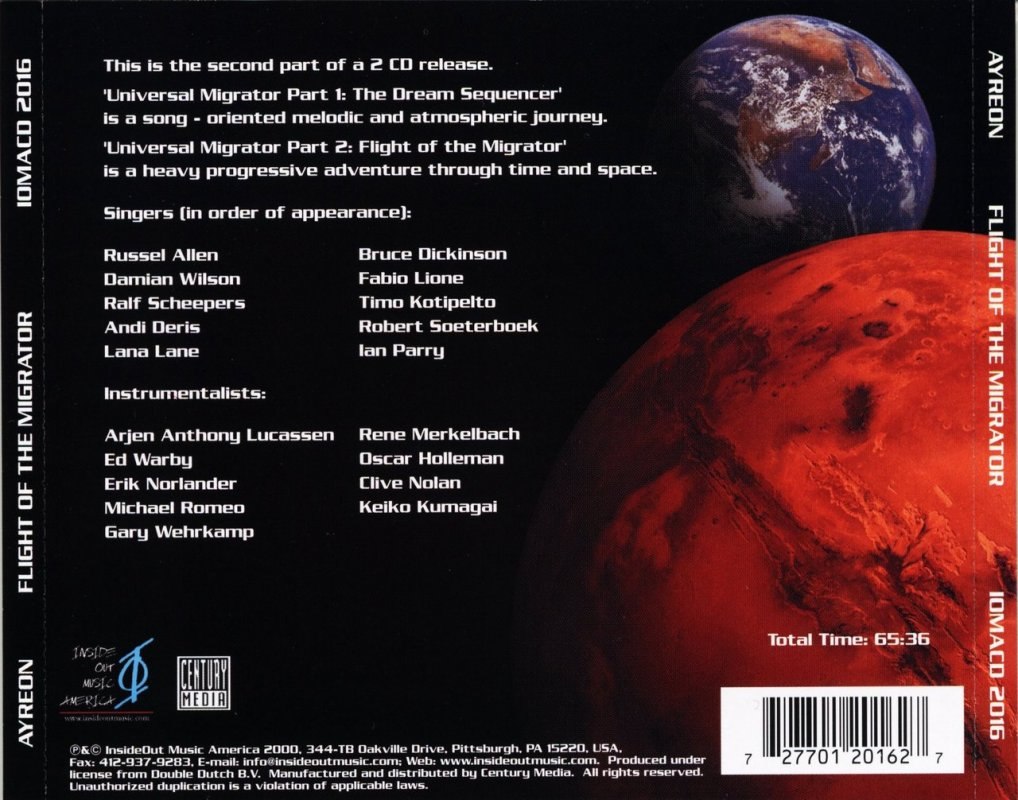 Ayreon - The Universal Migrator Part II; Flight Of The Migrator (2000) Progressive Metal