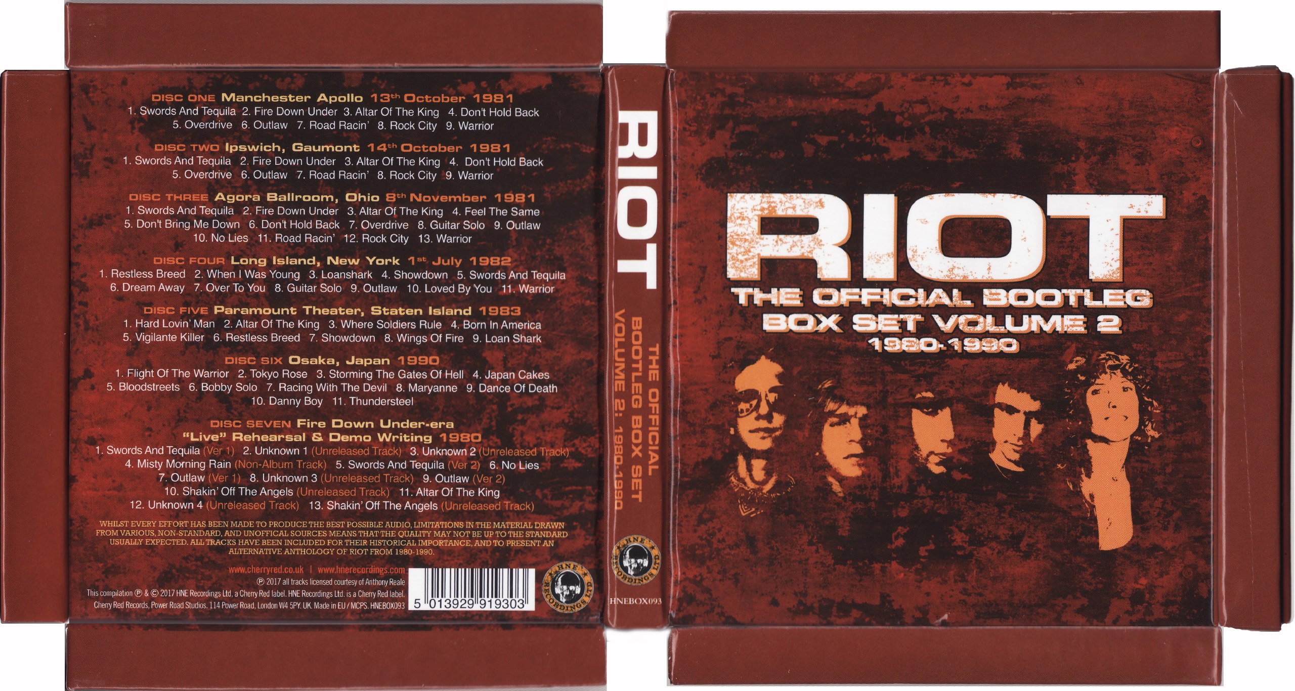 Riot - The Official Bootleg Box Set Volume 2; 1980-1990 [boxed set] (2018) Heavy⁄Power Metal (D)