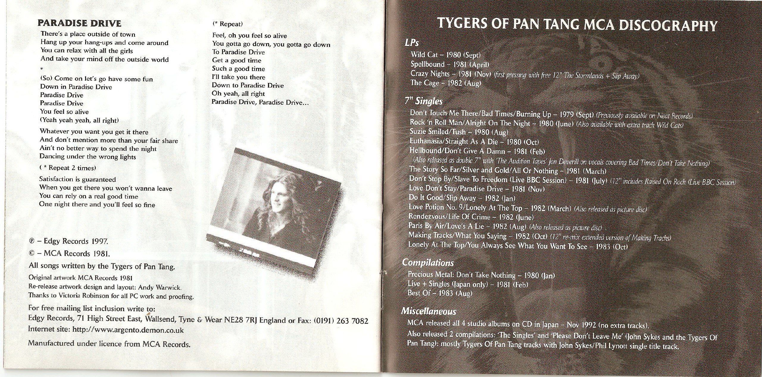 Tygers Of Pan Tang - Crazy Nights (1982) NWOBHM