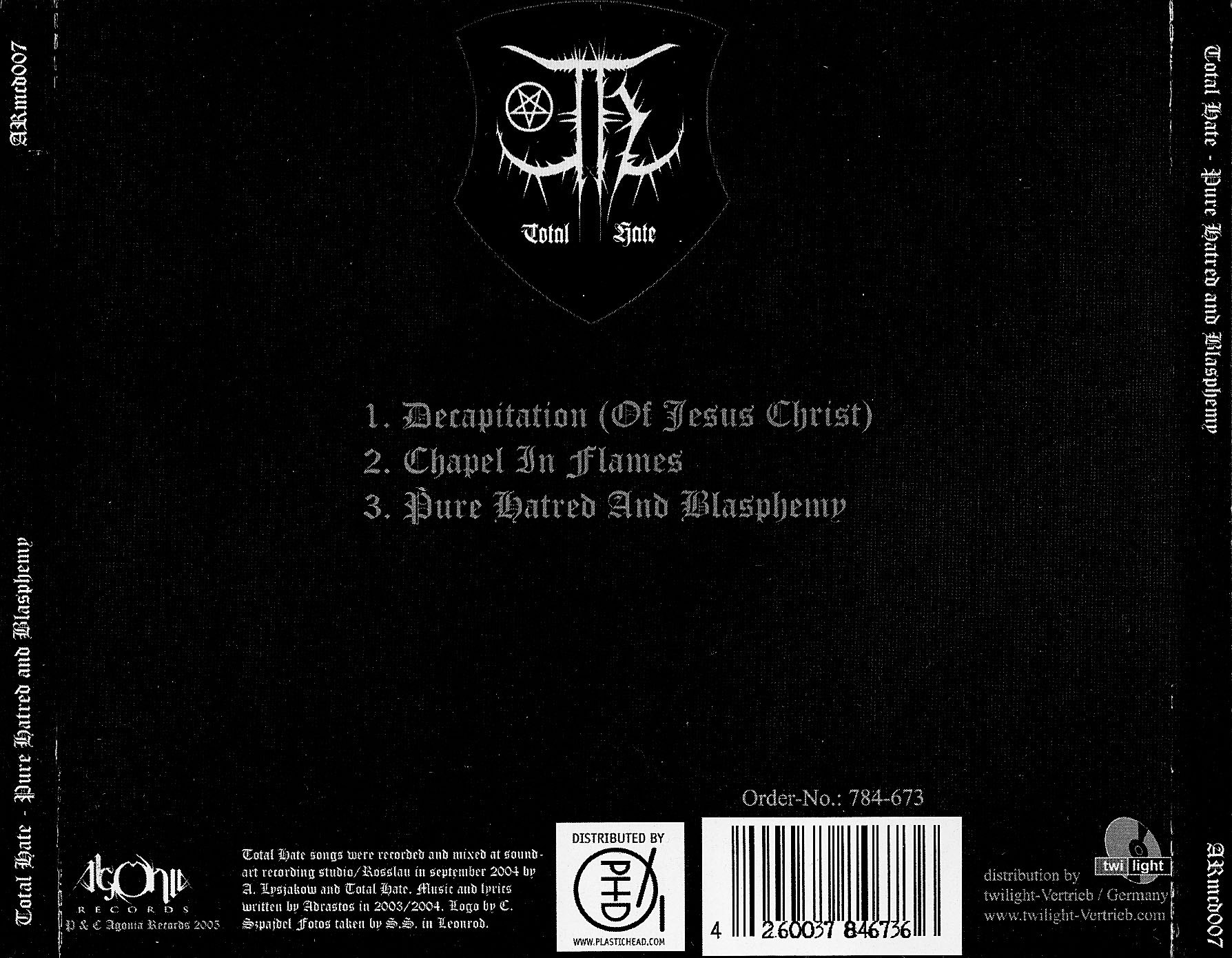 Total Hate - Pure Hatred And Blasphemy [ep] (2005) Black Metal