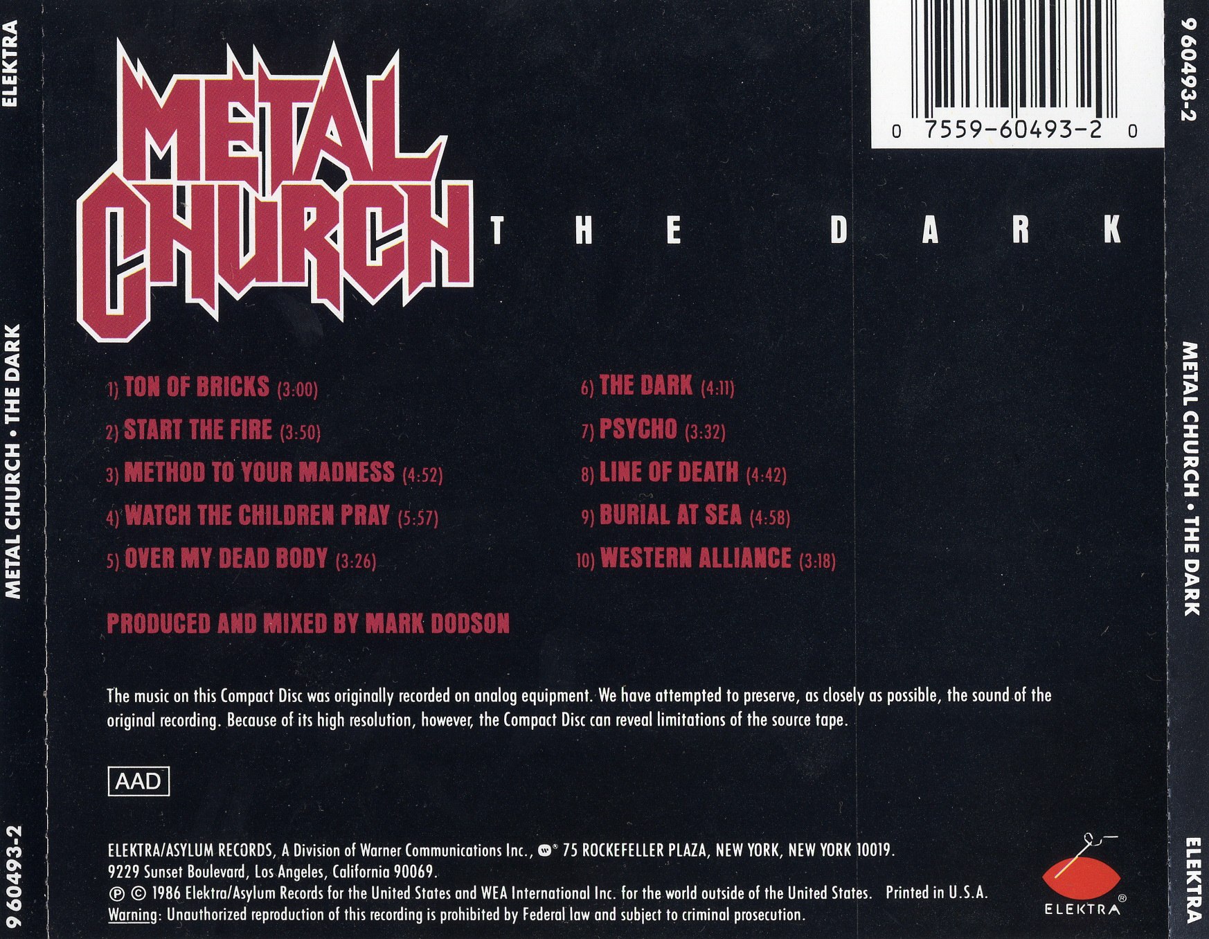 Metal Church - The Dark (1986) Heavy⁄Thrash Metal