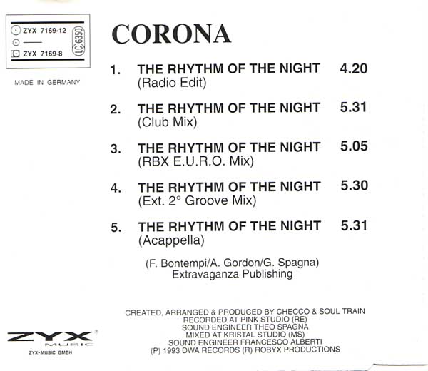 Corona - The Rhythm Of The Night (Germany) (1993)