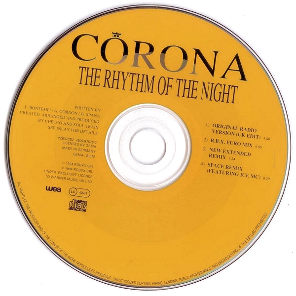 Corona - The Rhythm Of The Night (The Original Italian Mixes) (UK) (1994)