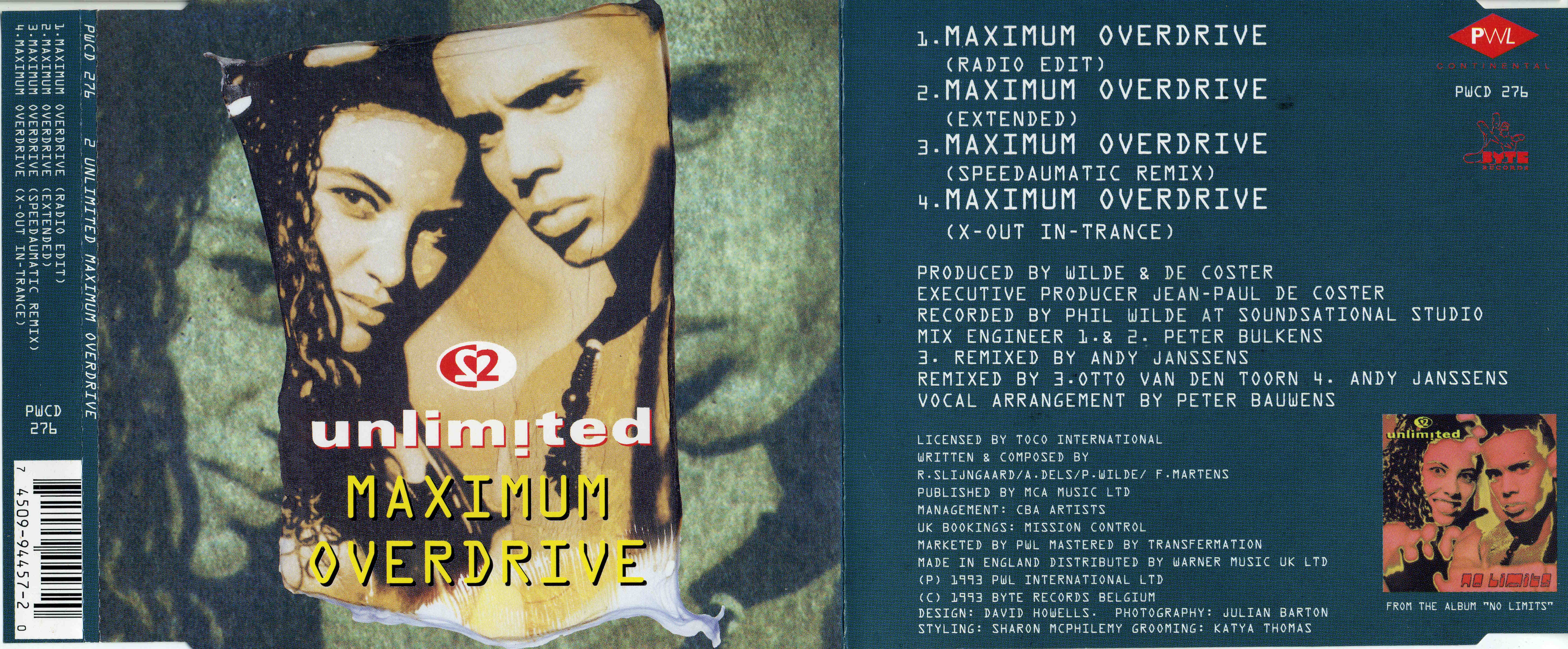 2 unLimited - Maximum Overdrive CDM (PWL) (1993)