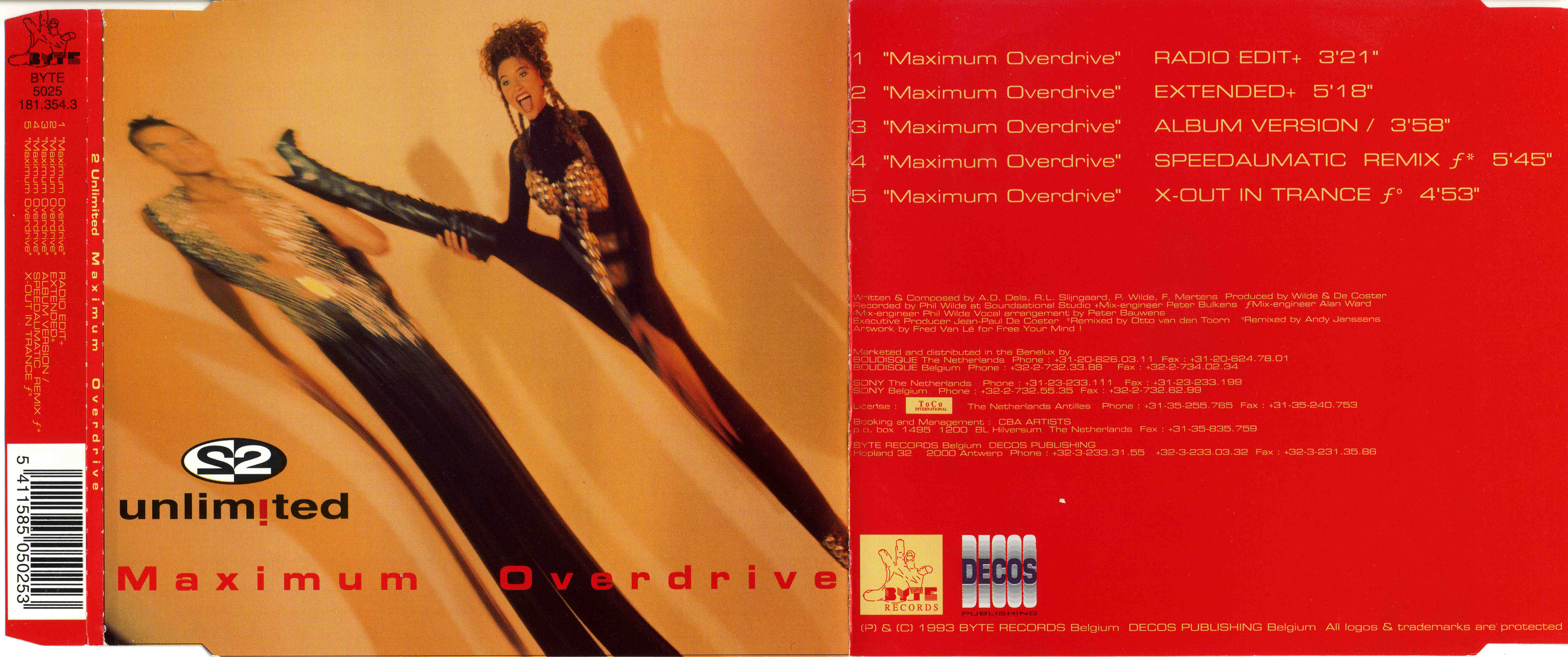 2 unLimited - Maximum Overdrive CDM (Spain) (1993)