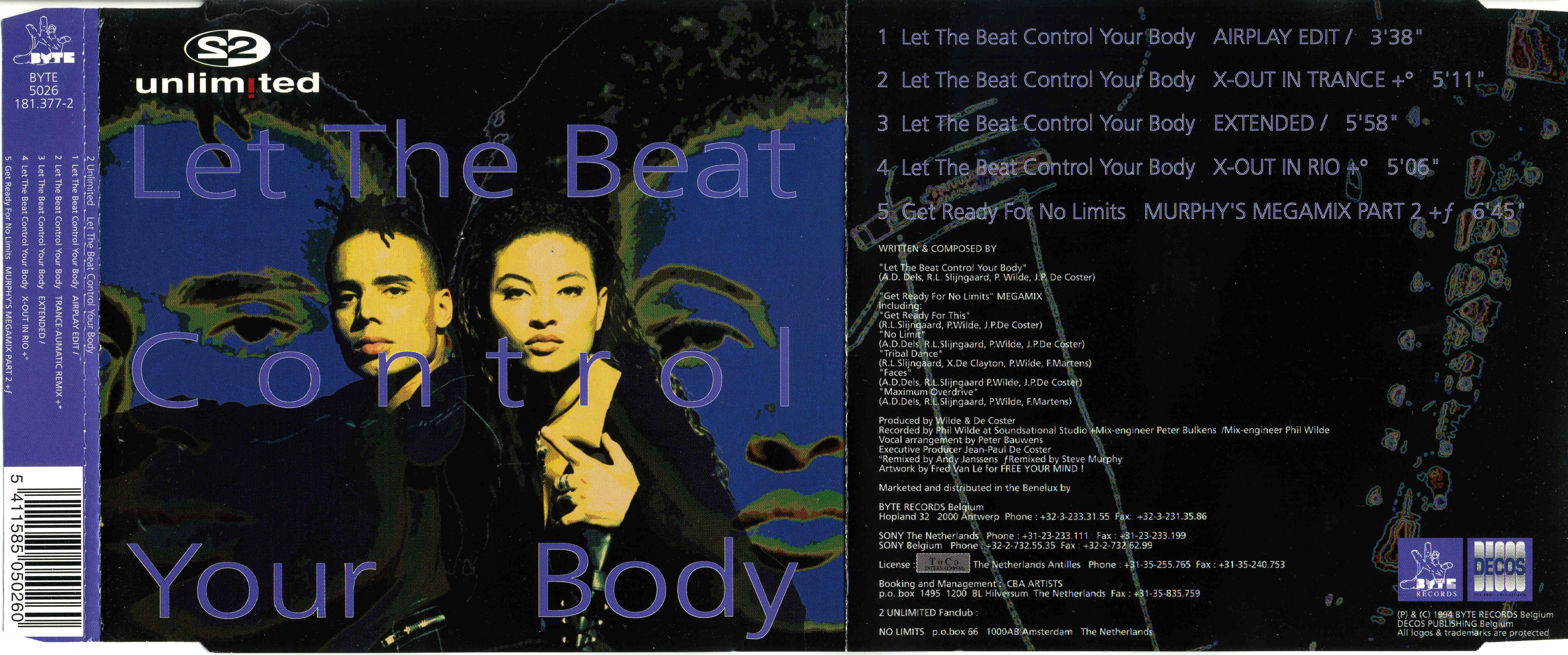2 unLimited - Let The Beat Control Your Body CDM (Byte) (1994)