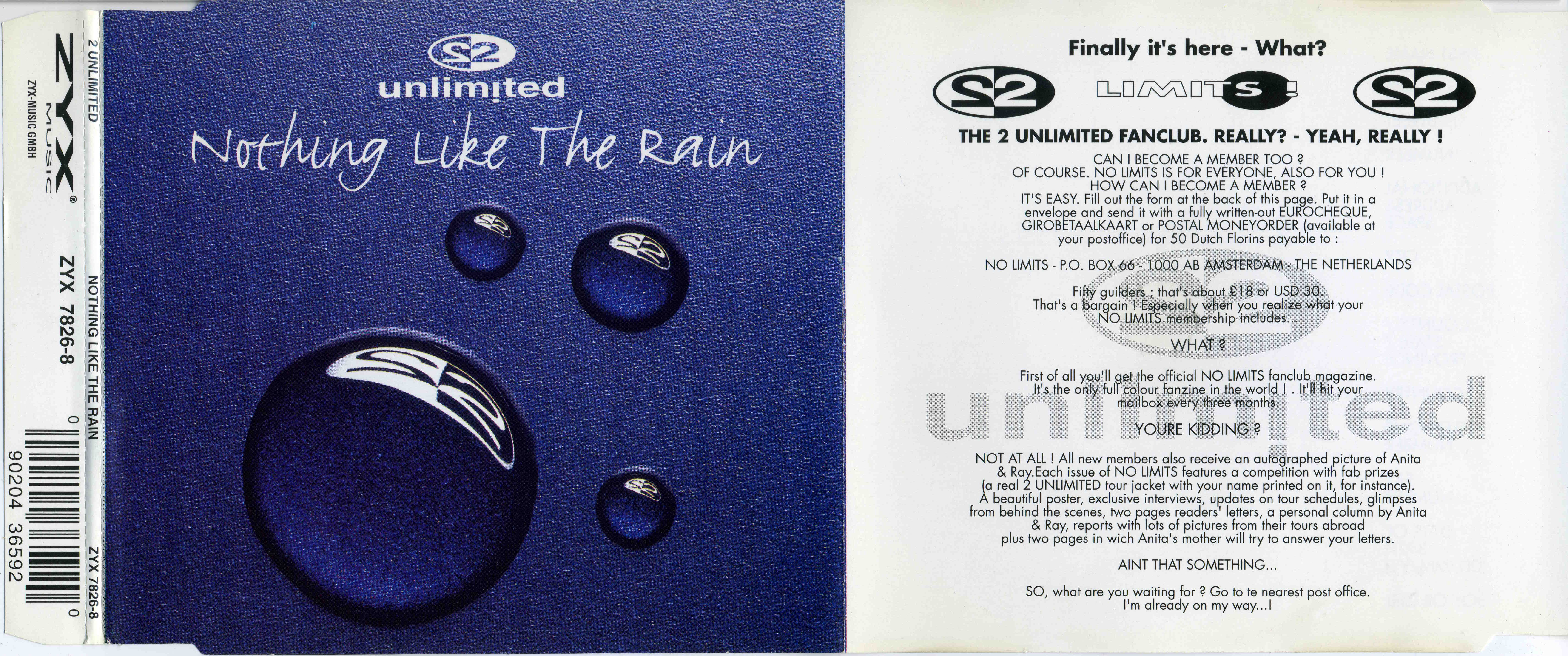 2 unLimited - Nothing Like The Rain CDM (ZYX) (1995)