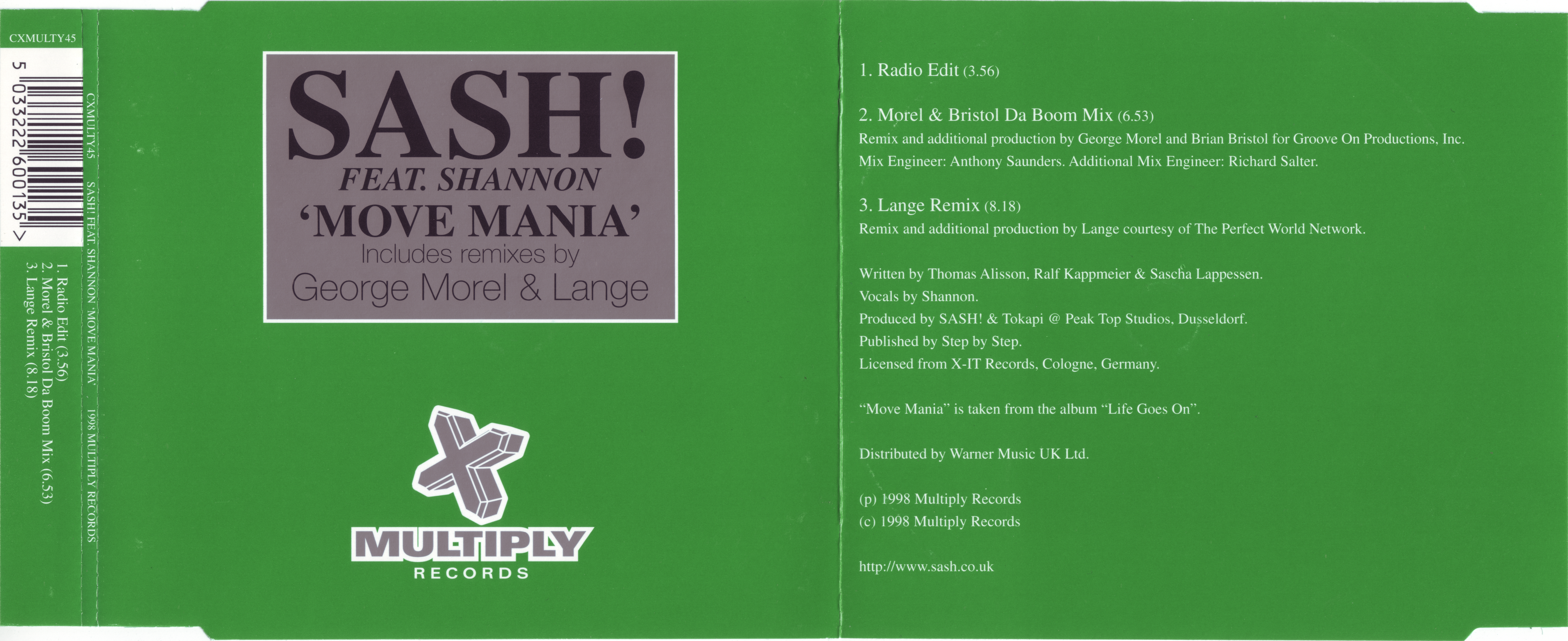 Sash! - Move Mania (CXMULTY45) (1998)