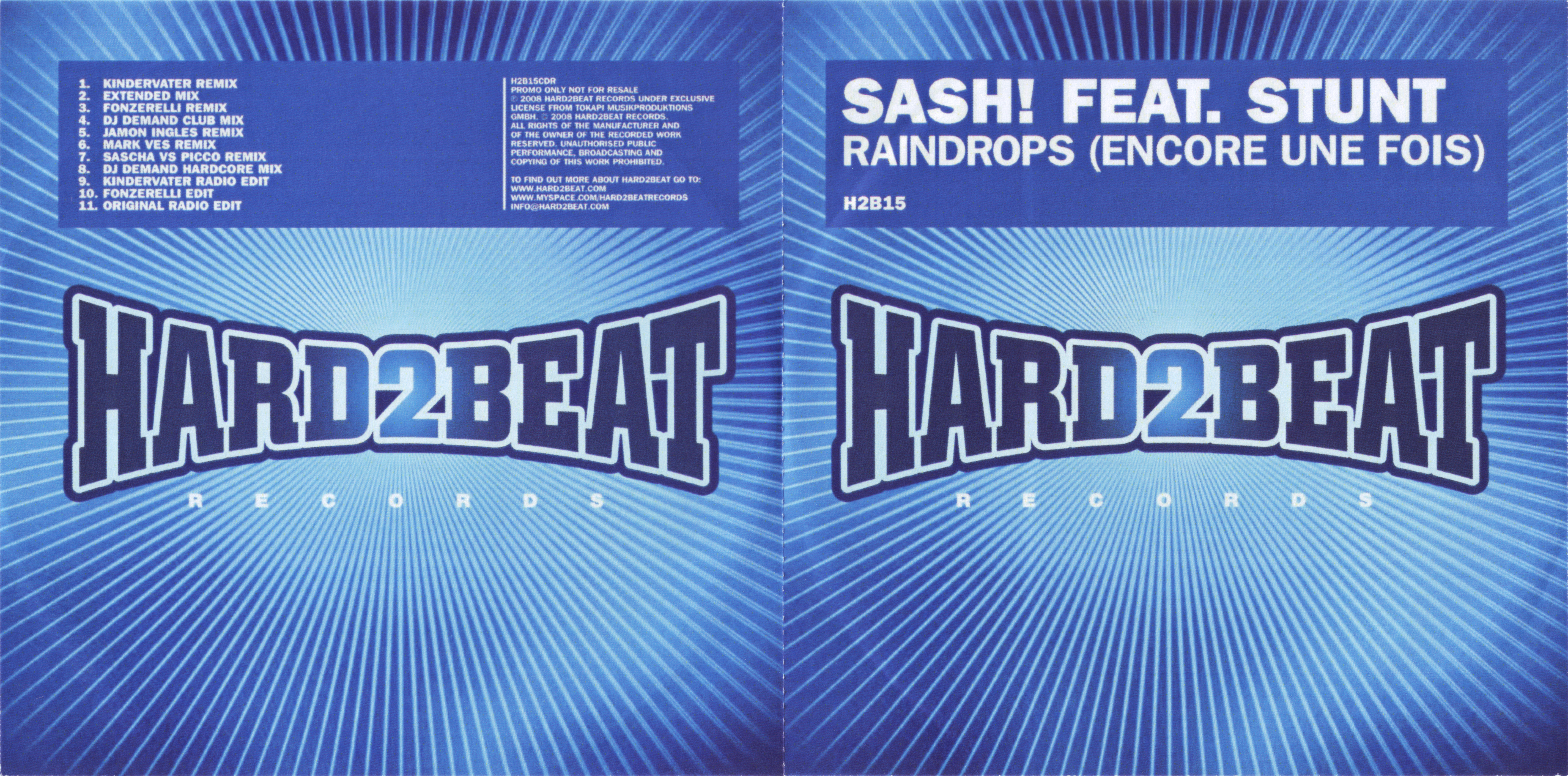 Sash! - Raindrops (Encore Une Fois) (H2B15CDR) (2008)